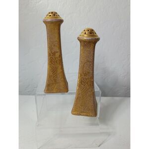 Vintage Schonwald or PSAA gold-encrusted Salt and Pepper Shakers Bavaria Germany